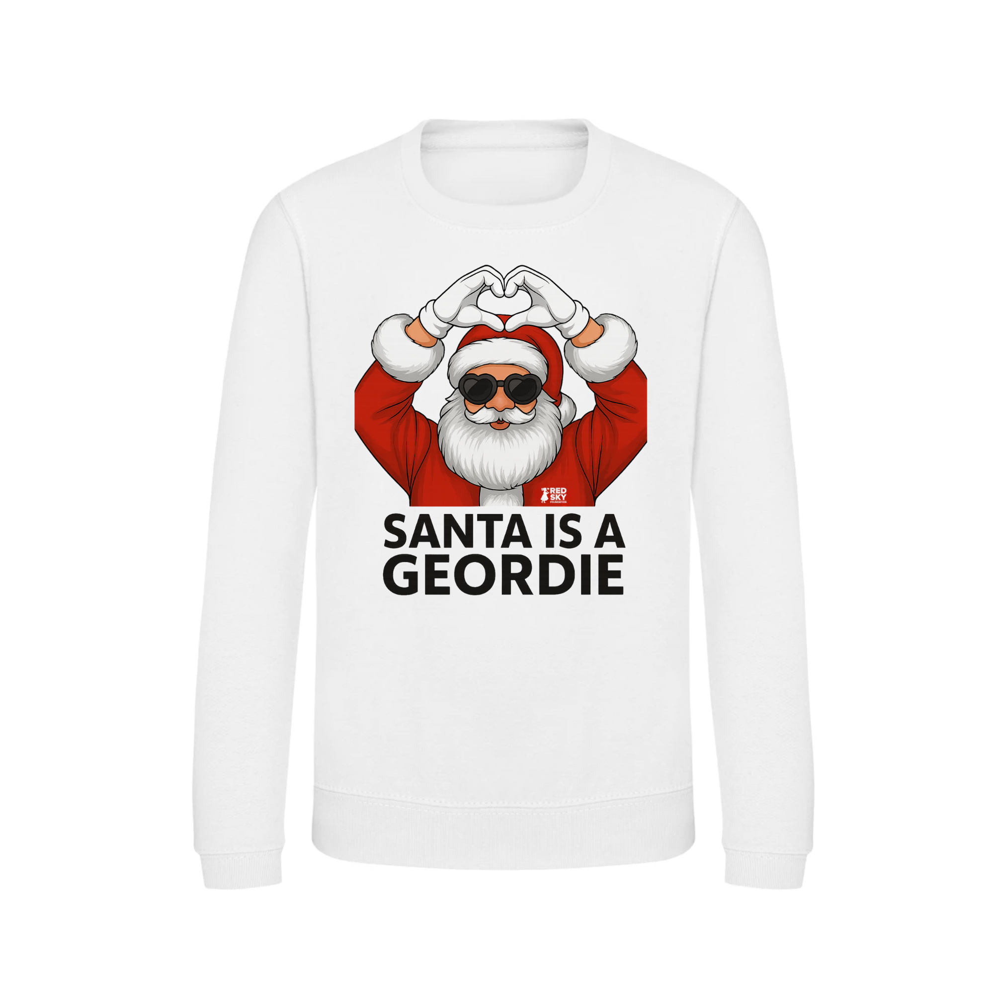 Junior Christmas Jumper - Santa is a Geordie in white
