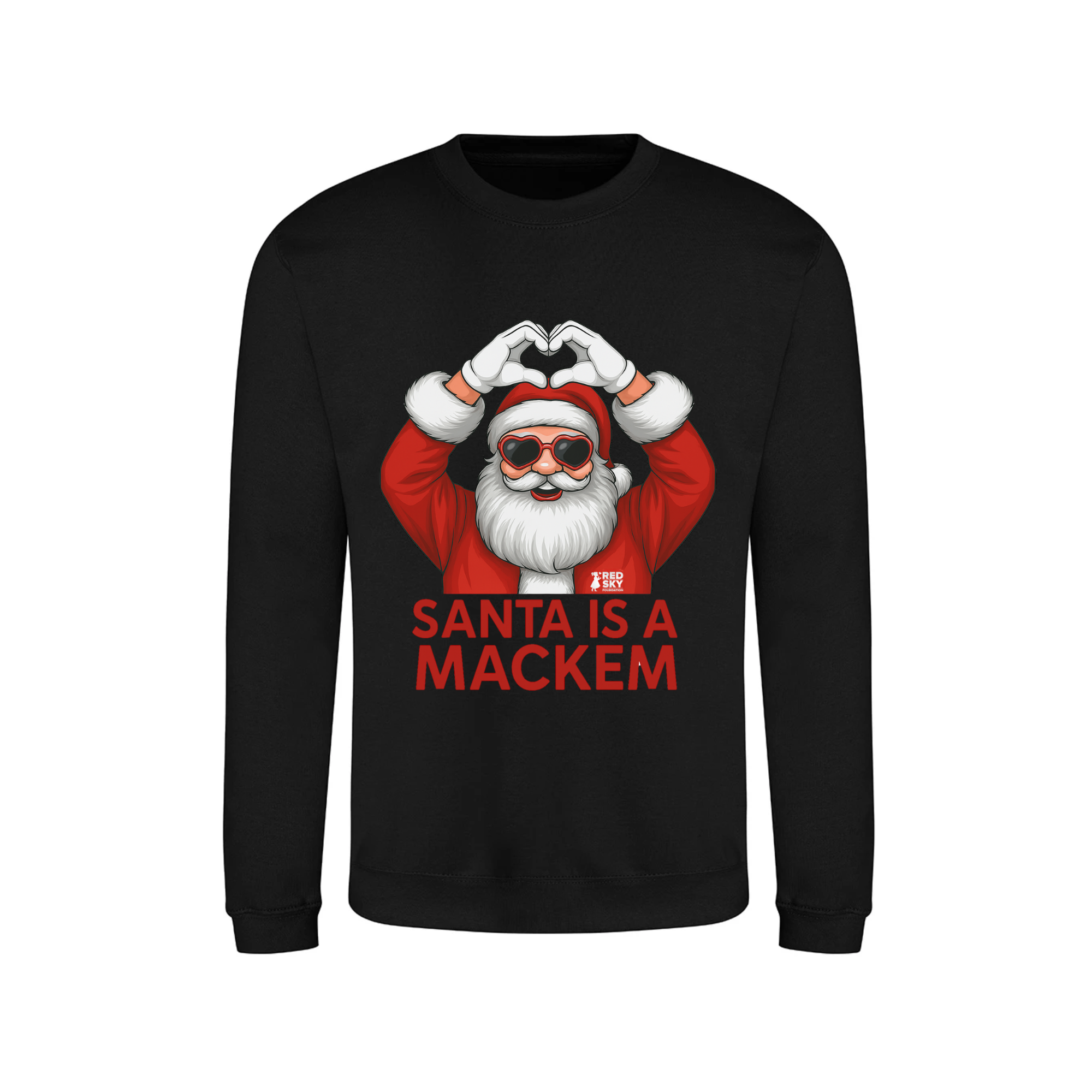 Junior Christmas Jumper - Santa Is A Mackem in black