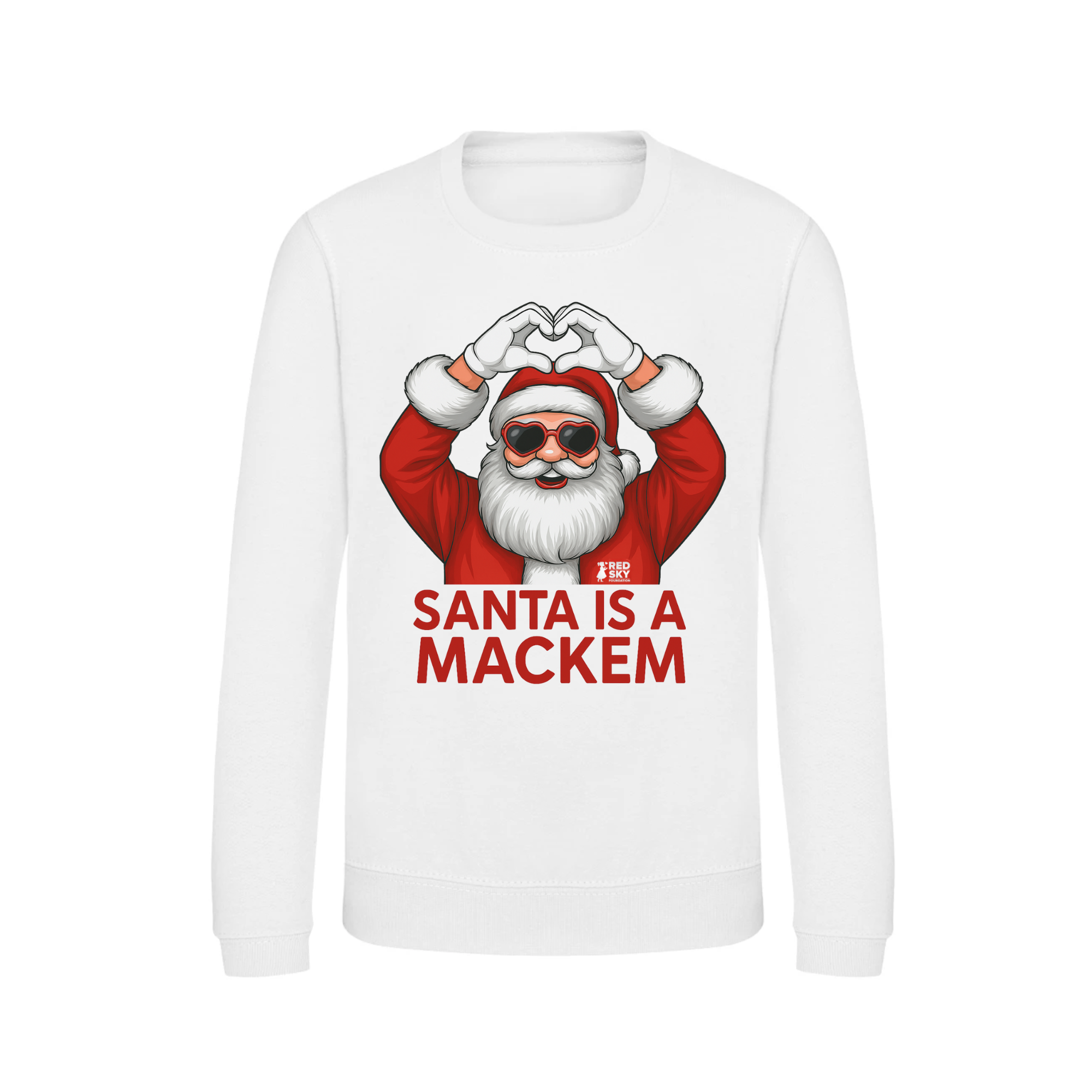 Junior Christmas Jumper - Santa Is A Mackem in white