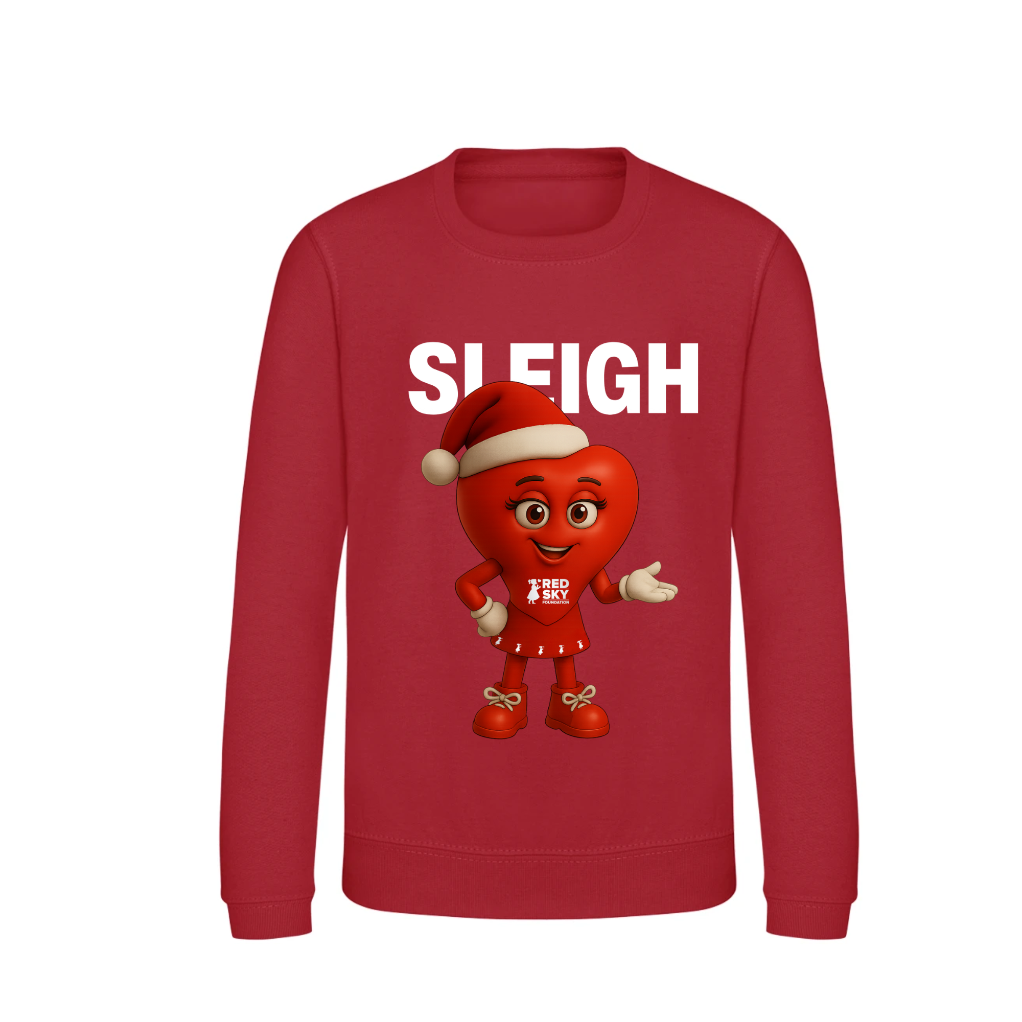 Junior Christmas Jumper - Sleigh in red