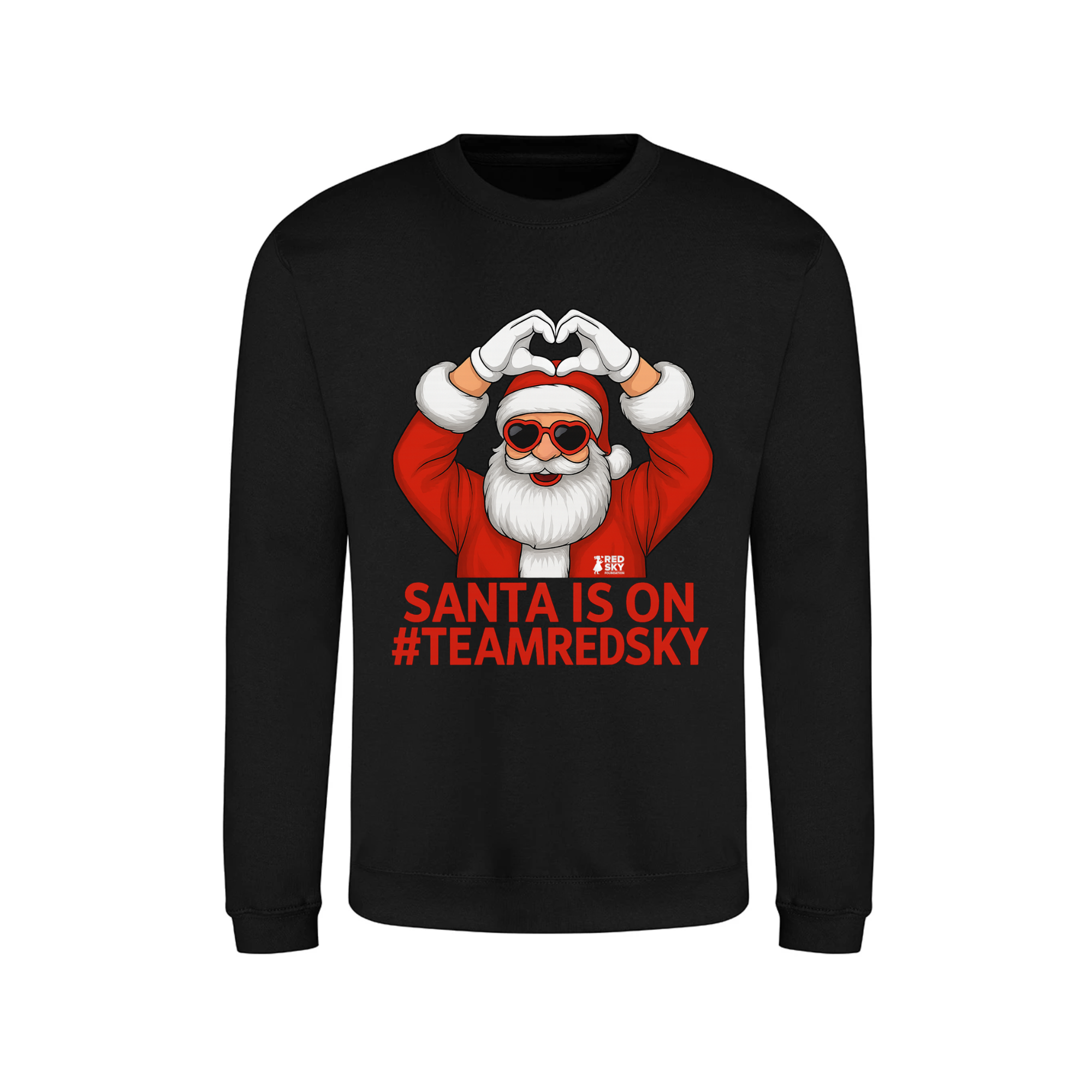 Junior Christmas Jumper - Santa Is On Team Red Sky in black
