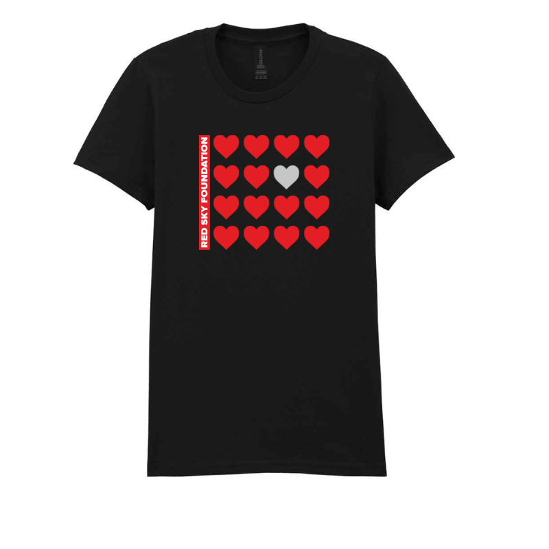 Lady fit Hearts by Josie t-shirt in black