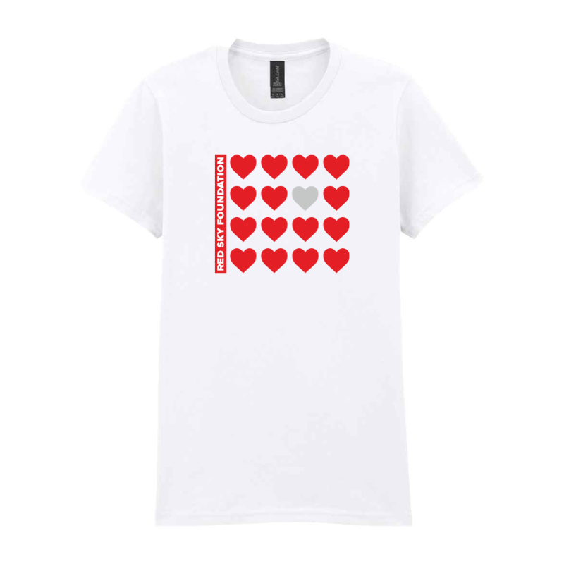 Lady fit Hearts by Josie t-shirt in white
