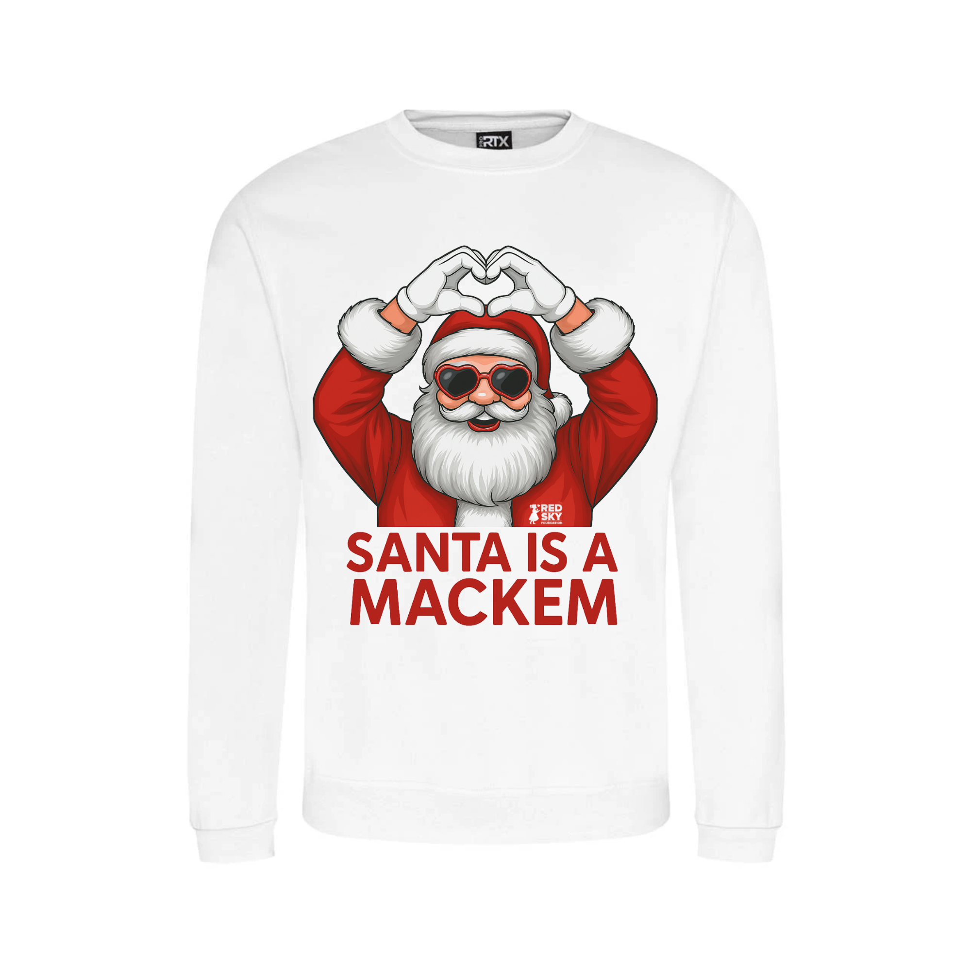 Unisex Christmas Jumper - Santa Is A Mackem in white