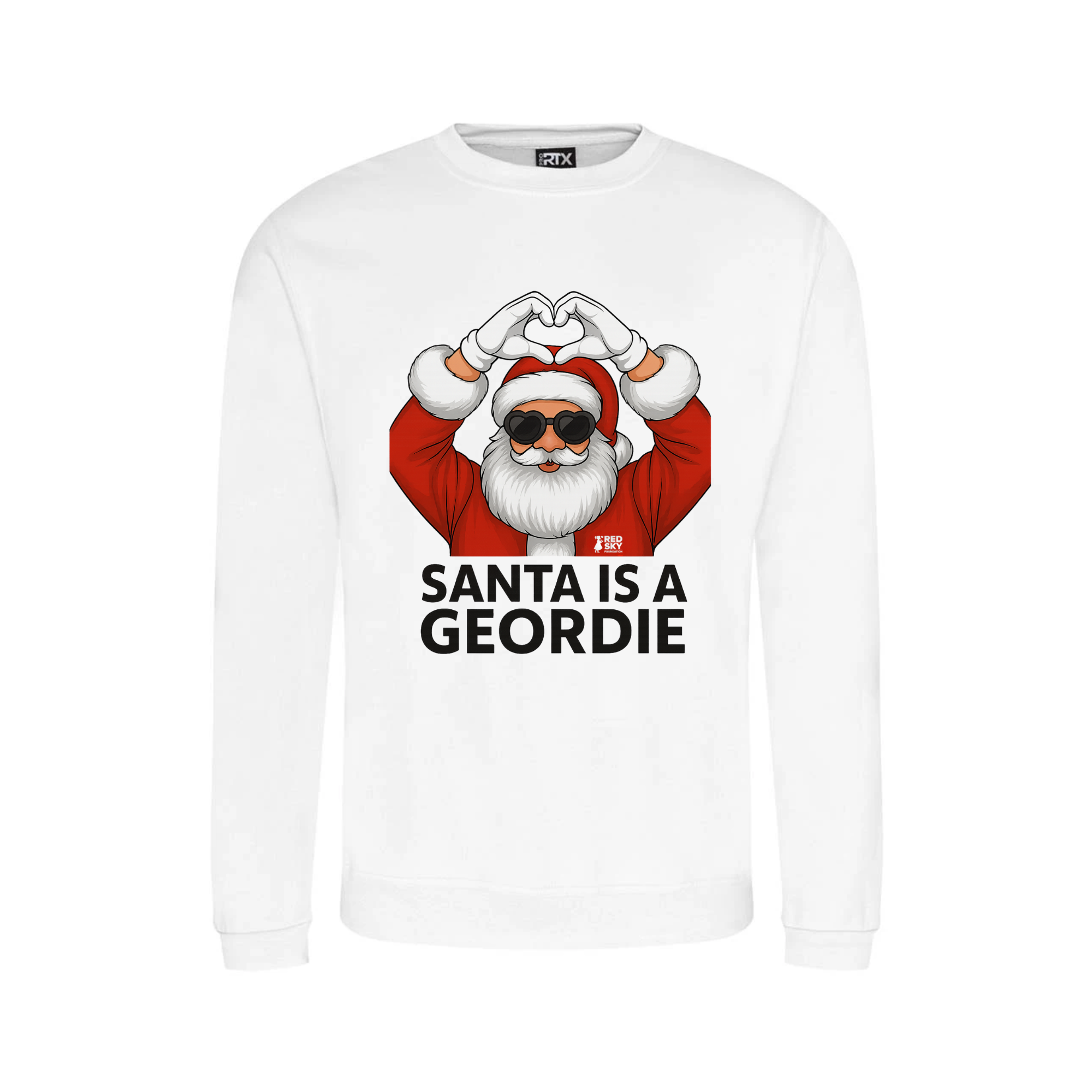Unisex Christmas Jumper  - Santa is a Geordie in white