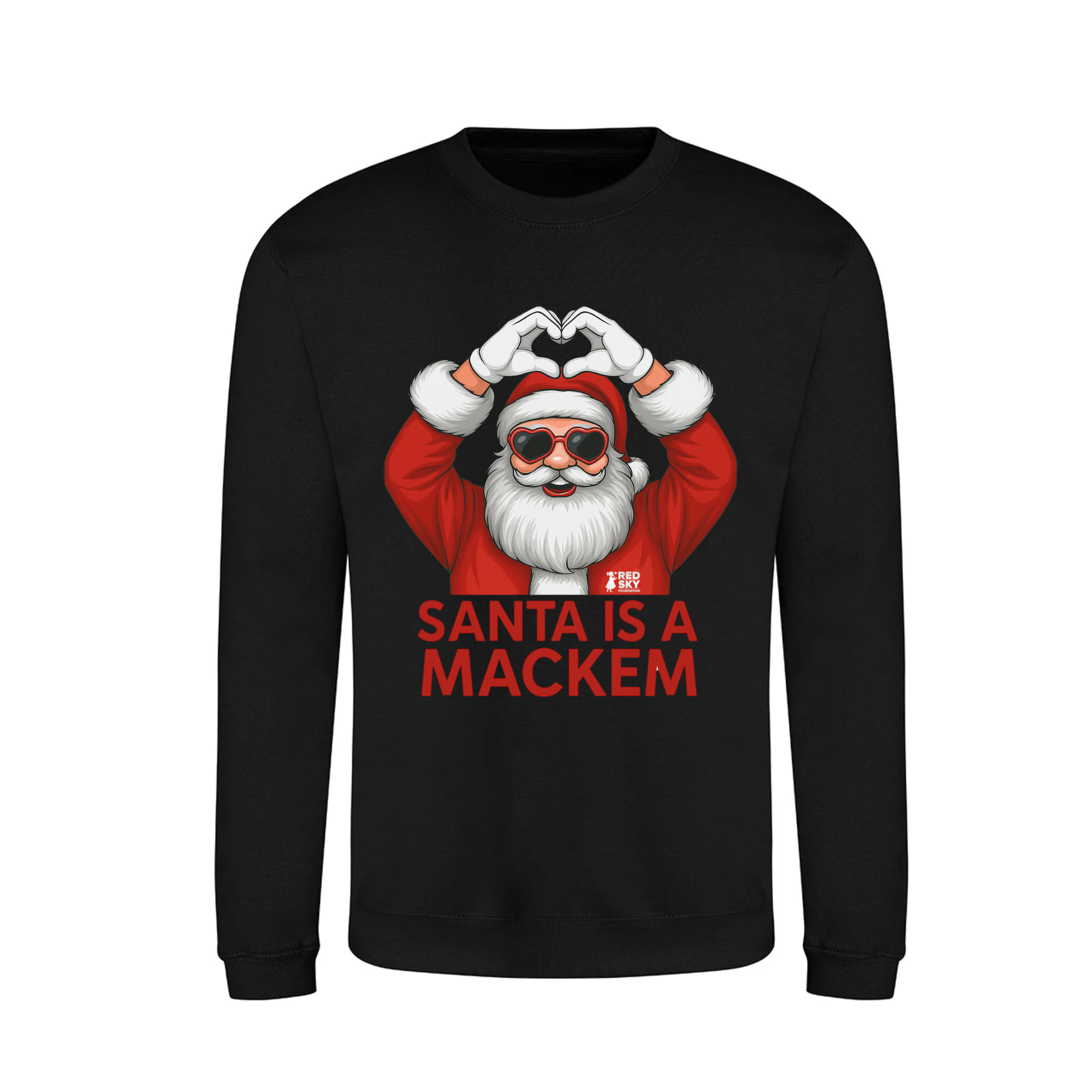 Unisex Christmas Jumper - Santa Is A Mackem in black