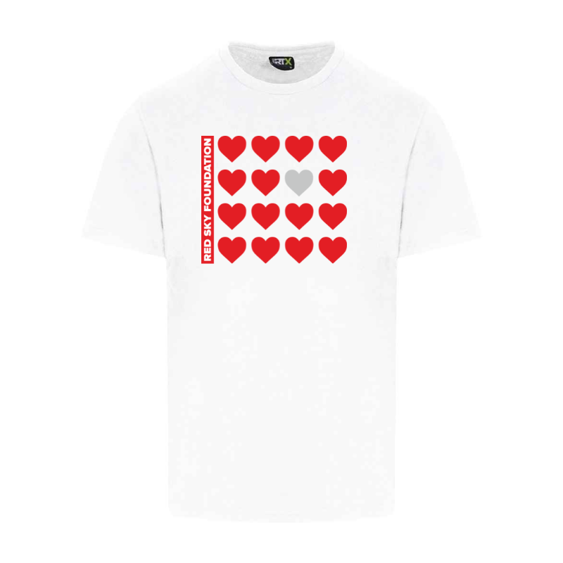 Unisex Hearts by Josie t-shirt in white